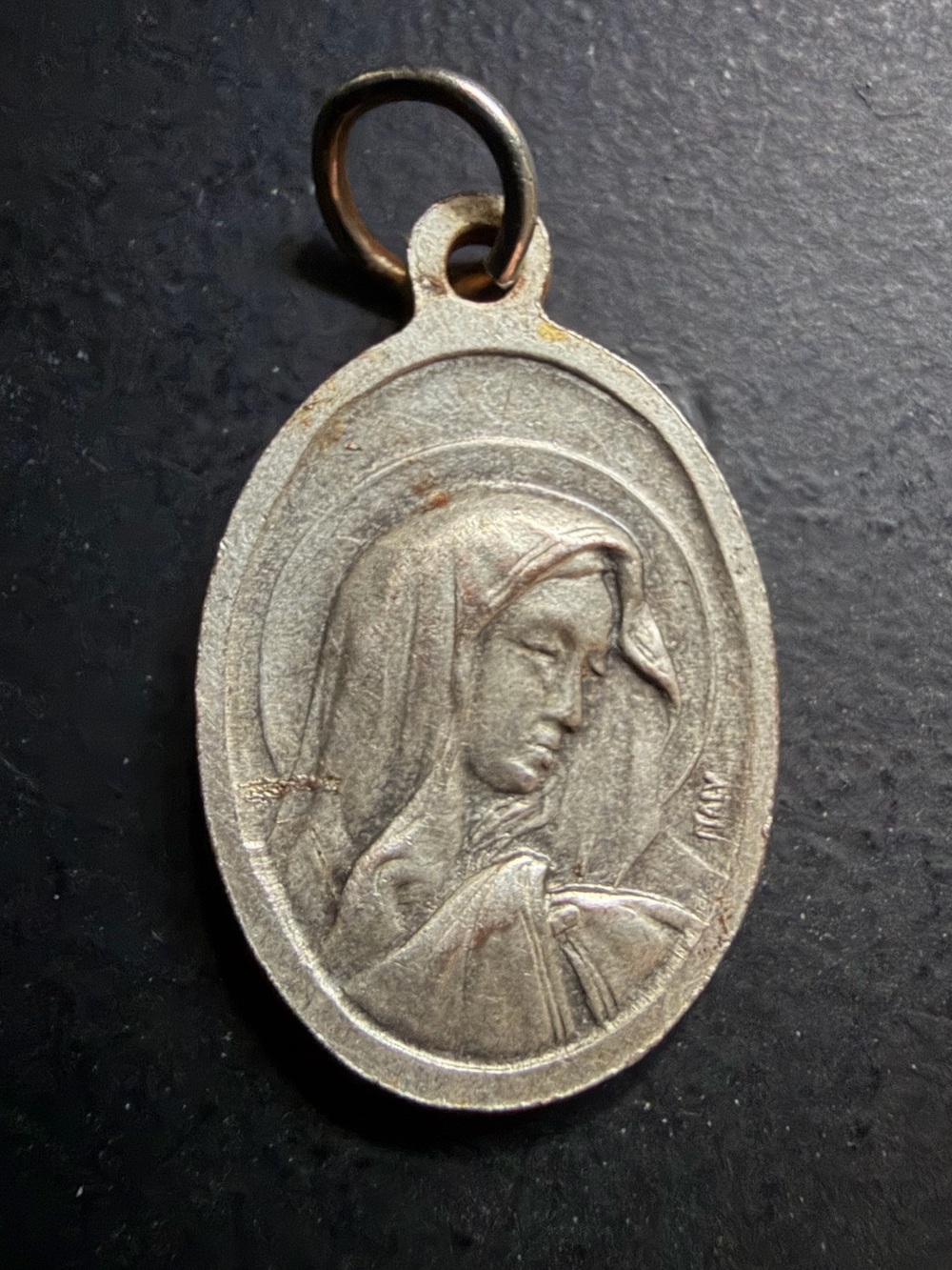 Vintage Virgin Mary & Saint Peregrine Pendant